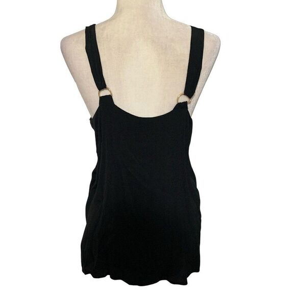 Zara Womens Solid Black Scoop Neck Tank Top Medium - Picture 2 of 3